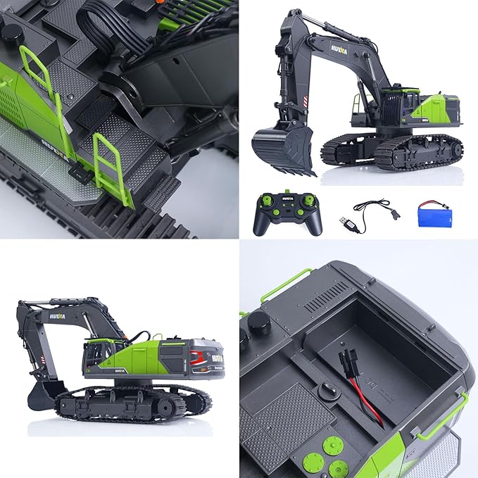 TOUCAN RC HOBBY US in Stock 1/14 Rc Excavator 593 Huina Model Car Battery 2.4G Remote Control 22Ch for Ages 14+