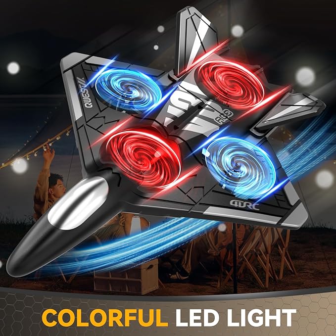 4DRC V31 Foam RC Planes Remote Control Airplanes for Kids Adults 4-7 8-16 Remote Control Planes Fighter Jet with Light 360° Flip Fighter Jet Toy Gravity Sensing Stunt Roll Gifts for Kids Boys