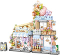 Mini City Shop Street View Building Blocks Model SetSimulation Animals Architecture Collection Particle Construction Building Bricks ToyHome Decoration (Flower Shop)