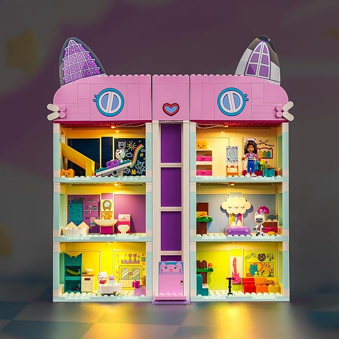 Upgraded Led Light Kit Compatible with Lego Gabby's Dollhouse Building Set Lights Decoration Compatible with Lego 10788 (Model Not Included)