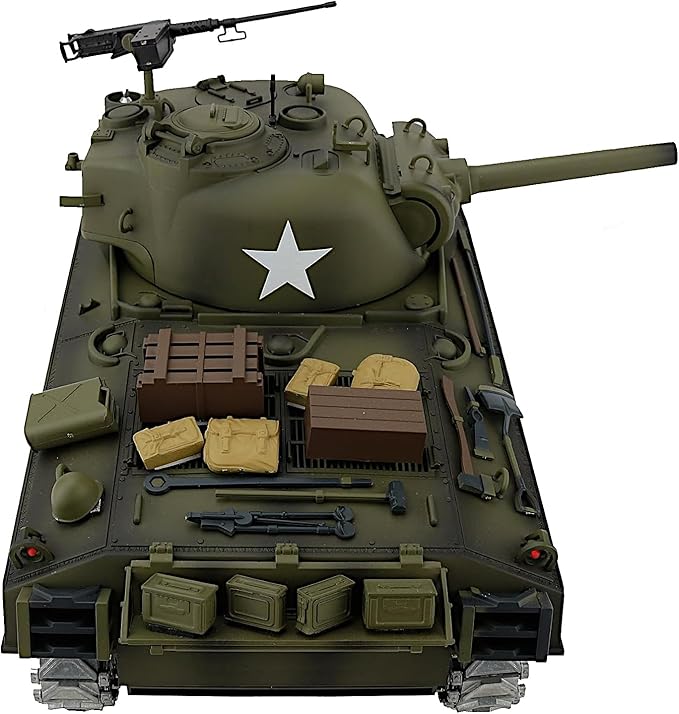POCO DIVO Sherman M4A3 US Army Tank 1/16 RTR RC Military Model Heng Long 3898 MS Edition Upgrade Steel Gear Metal Track Sprocket Idler Wheel Airsoft Battle Infrared Combat Smoke Sound Light Recoil