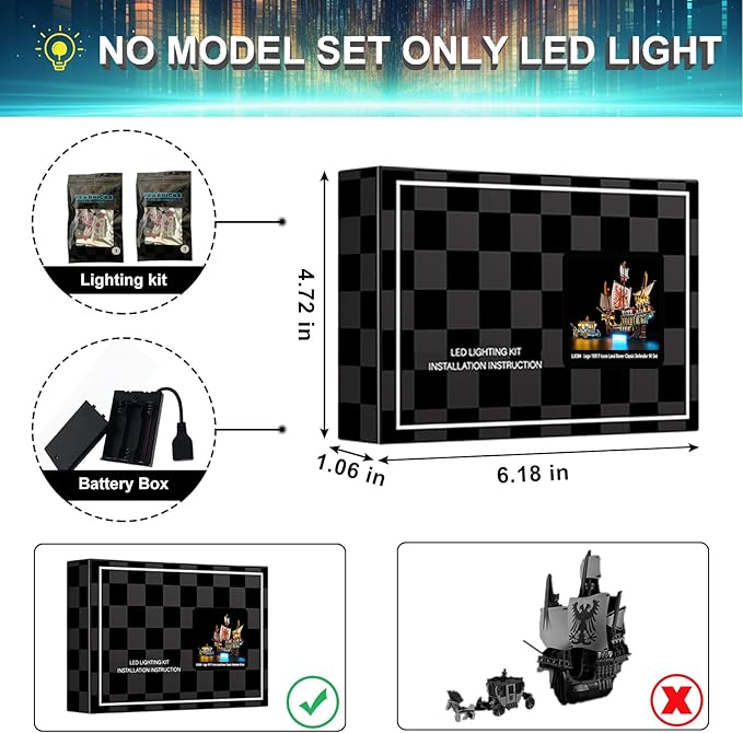 LED Light Kit for Lego 76440 Triwizard Tournament:The Arrival Set Compatible with Lego 76440 Building Blocks Model(Not Include Blocks Set)