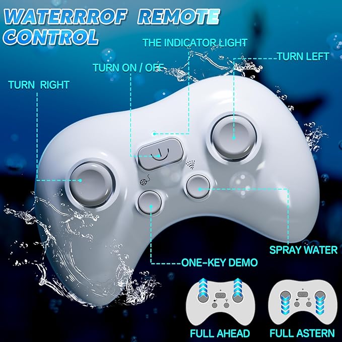 Remote Control Shark Toys for Boys Kids 1:18 Scale High Simulation Shark for Pool 2.4Ghz Electric RC Fish Boat Toys with Light &amp Spray Toy Sharks Gifts for 6 7 8 9 Year olds Kid Boys Girls