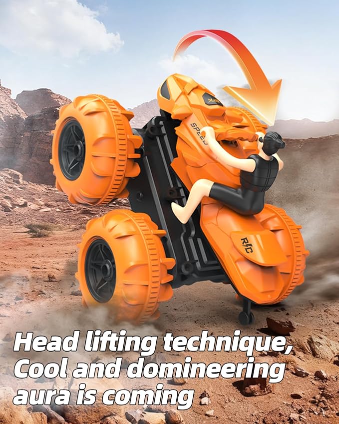 LM15-D Amphibious Remote Control Car 2.4 GHz Waterproof RC Car All Terrain Off Road Car Toys(Orange)