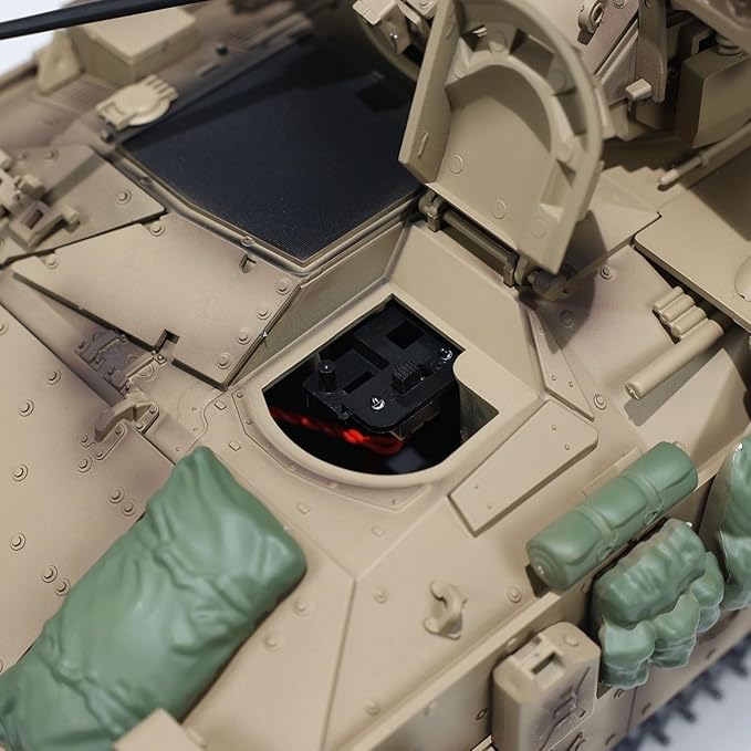 TOUCAN RC HOBBY US in Stock TD 1/16 RC Military Tank M2A2 Bradley Metal Tracks Wheels Infrared Barrel Recoil