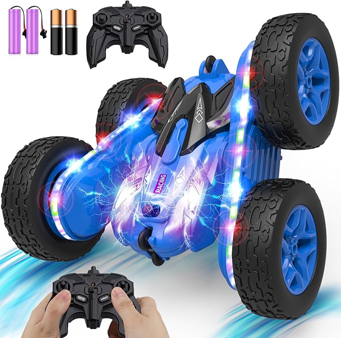 TOY Life Kids Stunt Remote Control Car 2.4G HZ Remote Control Cars RC Stunt Car Remote Control Toys for Boy &amp Girl RC Stunt Car Double Sided 360° Rotating Cars Birthday for Kids