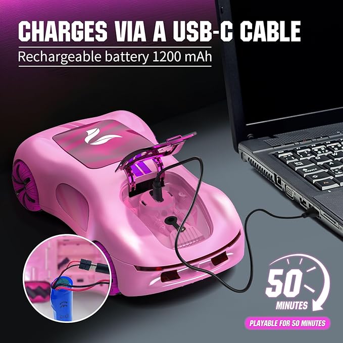 Gesture Sensing Remote Control Car Drift RC Stunt Car with Light Spray &amp Sound 2.4GHz Hobby RC Cars Toy for Kids 360° Rotate Birthday Gifts for Boys Girls 6-12（Pink）