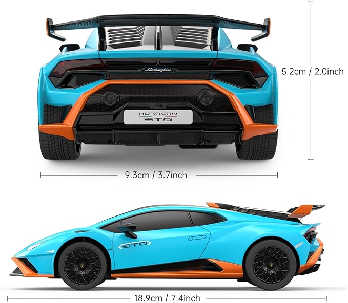 RASTAR by Lamborghini Huracan STO RC Car 1:24 Scale Remote Control Toy Car R/C Model Vehicle for Kids Black RC - Blue