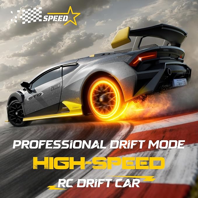 Lamborghini Remote Control Car 1:18 Scale Officially Licensed Lamboghini Toy Car Cool RC Cars Toys for 4 5 6 7 8 9 10 11 12 Year Old Boys Kids Adults Gifts 15km/h Fast RC Drift Car (Grey)