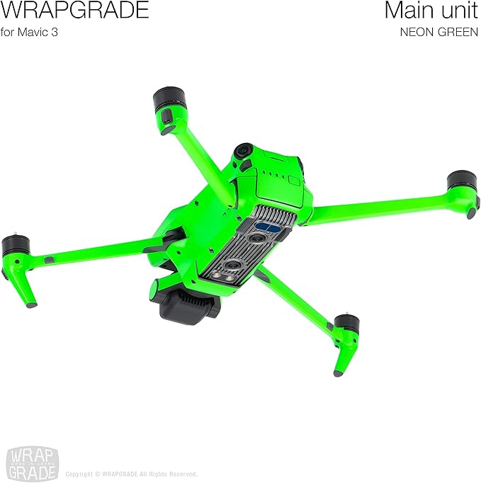 WRAPGRADE Full Skin Stickers for DJI Mavic 3 / Mavic 3 Classic (NEON GREEN)