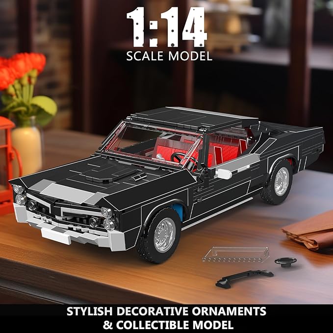 Mould King 10199 Sports Car Building Block Kits MOC Classic Vintage Car Model Building Sets Gift for Age 14+/Adult Collections Enthusiasts (1563+ Pieces Static Version)