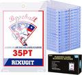 25-Pack Sleeved Card Magnetic Holders - 35pt Magnetic Card Case Fits Sleeved Card First One Touch Card Holder Inner Size 2.63″×3.70″ Clear Hard Case for Trading Cards Sports Card Games Cards ﻿