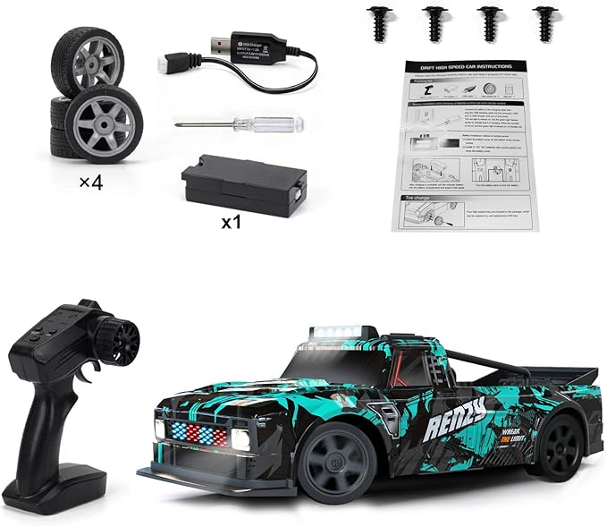 RC Drift Car 1:16 Scale Remote Control Vehicle for Drift and Race 2.4GHz 4WD High Speed 20+KM/H Racing Car with LED Lights Hobby RC Cars Toy Gifts for Teen Adults