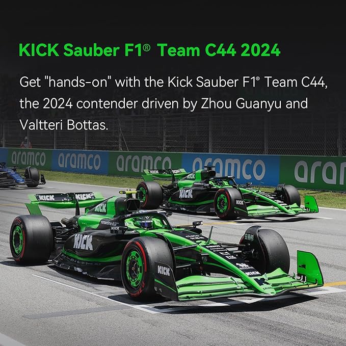 CaDA C64010W C44 Kick Sauber &amp Pirelli Official Licensed 1:8 Scale F1 Racing Car Building Blocks Set 2553 Piece Model Car Kit with DRS System STEM Educational Toy for Adults &amp Teens [Authoriz