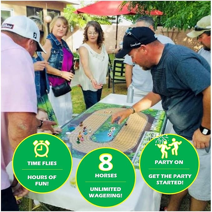 Horse Racing Board Game | Best New Fun Parlor Party Game | Lane Changing and Frequent Photo Finishes