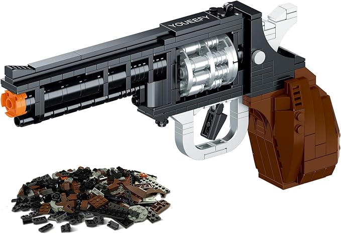 1:1 Pistol Building Blocks Set 400+ Pieces Building Blocks Model Gun Toy for Adults &amp Kids 14+ Unique Collectible Gift for Christmas Birthday Military Fans (Revolver)
