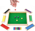 Upgraded 1-6 Players Shut The Box Dice Game with 12 Dice Wooden Classic Board Games Traditional Table Math Game Tabletop Math Dice Game for Pub Bar Home Classroom Party