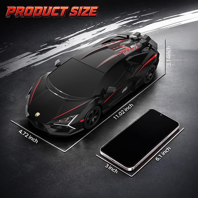 RC Drift Car 1:16 Remote Control Car 2.4Ghz High Speed RC Cars 4WD Racing Sport Toy Cars with LED Lights Spray Drifting Tires 2 Batteries for Kids Boys Girls Adults Birthday Christmas