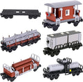 6IN1 City Freight Train Car Building Set DIY Cargo Train Toys for Teens and Adults Compatible with Lego 630 Building Accessory M8001