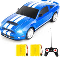 BDTCTK Remote Control 1/24 Ford Mustang Shelby GT500 RC Model Car Toys for 6+ Kids and Adults Blue
