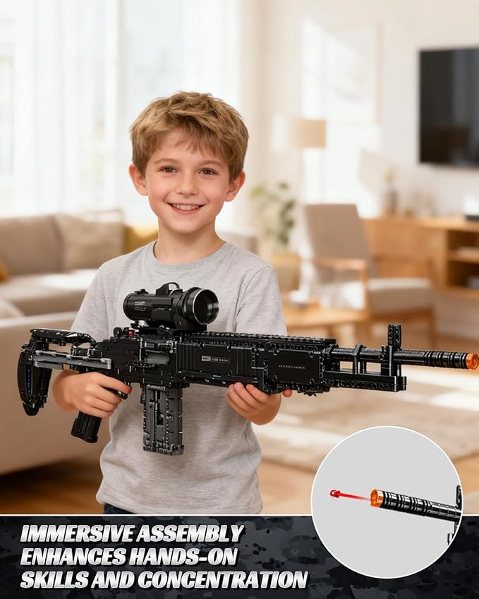 1:1 MK14 Building Blocks Sets - 1468 PCS Model Collection Toy Building Bricks Set Shootable - Simulation Militarily Toy Lovers for Kids and Adults Gift