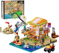 Beach Lifeguard Tower Lighting Building Bricks Set - 1015 Pcs Road Trip Lifeguard Tower Light Construction Building Model Set for Adults and Travelling Lovers