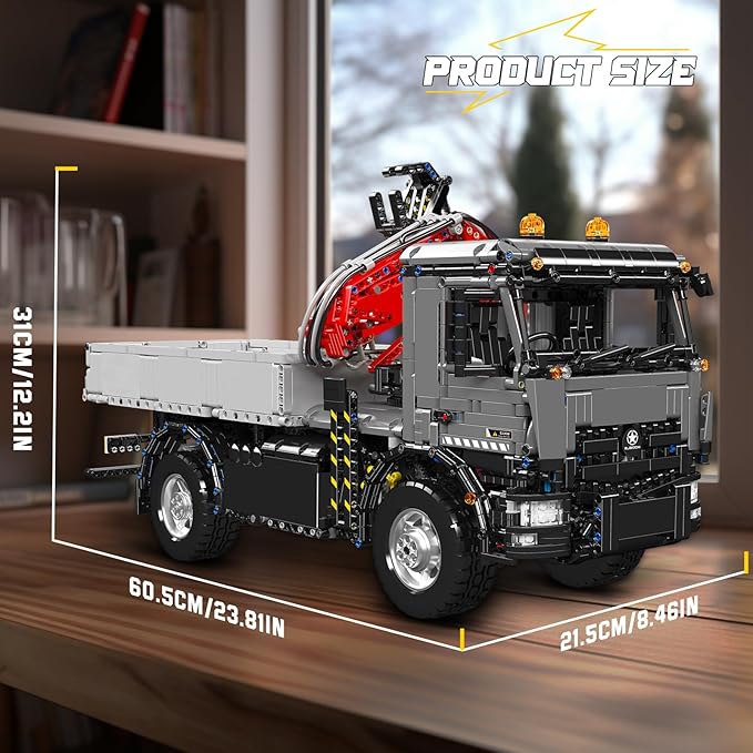 Mould King 19016 Truck Mounted Crane Building Set APP/Remote Engineering Truck Construction Kit City Mobile Crane Model Sets to Build for Age 14+/Adults Collections Enthusiasts (3767+ Pieces)