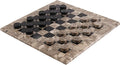 Marble Checkers Board Game 15 Inches Oceanic and Black Handmade 2-Player Tournament Checker Set Board Game Set – Elegant Holiday