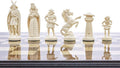 3 3/4 Black &amp White Viking Plastic Chess Pieces - Felted Standard Size