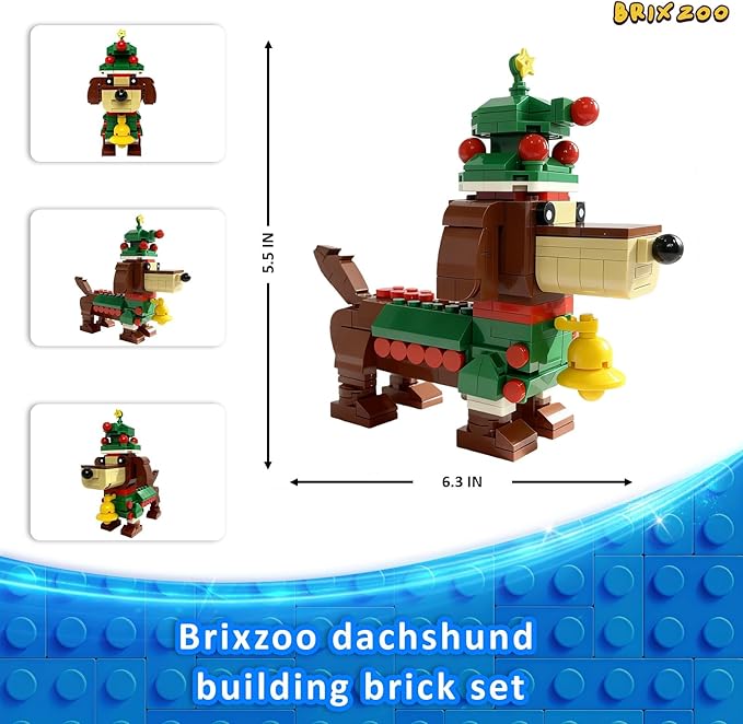 Dachshund Building Blocks Set Collectible Animal Building Toy Kids Learning &amp Educational Brick Sets (Age 3+) DIY Home &amp Office Decor for Adults-Gift Ideas