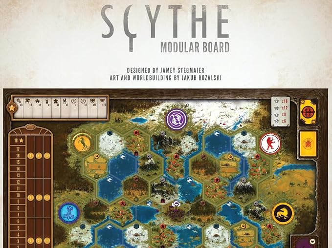 Stonemaier Games: Scythe Modular Board | Change The Map and Faction Locations to Add Variability to Game Set Up | Add to Scythe (Base Game) | 1-7 Players
