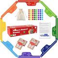 Colorful Jokers and Marbles Board Game Pegs and Jokers Card Game for 2-8 Players Double-Side Painted Solid Wooden Game Boards with 8 Color 48 Marbles 4 Decks of Cards