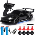 RC Drift Car1:24 Scale Remote Control Car 2.4GHz 20KM/H 4WD High Speed RC Cars for Kids with LED Light Two BatteriesDrifting TiresRacing Vehicle Toy for Adults Boys Girls Black