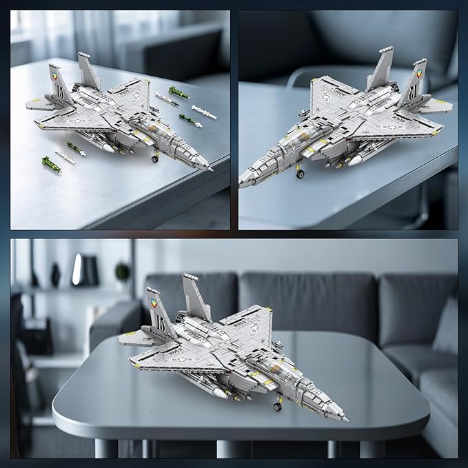Reobrix F-15E Fighter Jet Building Sets for Adults Military Fighter Bombers Display Model 33034 Strike Eagle Military Plane Collectible Set Toys Gifts for Aviation Fans Boys Girls 14+ (2216 PCS)