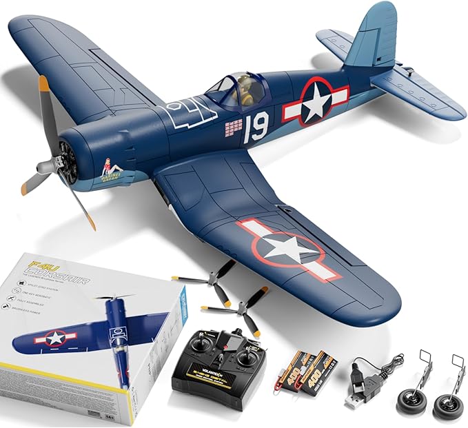 LEAMBE Brushless 4 Channel RC Plane F4U Corsair 500mm Remote Control Airplane Fighter RTF with 6-Axis Gyro 3 Modes &amp Aerobatics for Beginners &amp Adults