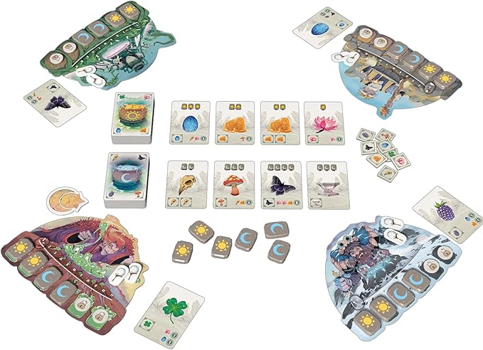 Asmodee Carnuta Board Game - Collect Ingredients &amp Score Points in a Potion Brewing Strategy Game with Acrylic Runes Family Fun for Kids &amp Adults Ages 10+ 2-4 Players 30 Minute Playtime