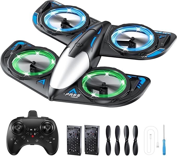 RC Drone for Kids Beginners Foam Remote Control Drone with Cool Lights 360° Flip Altitude Hold 3 Speed Modes Collision Protection and Ease of Use RC Airplane Quadcopter Toy Gift for Boys and G