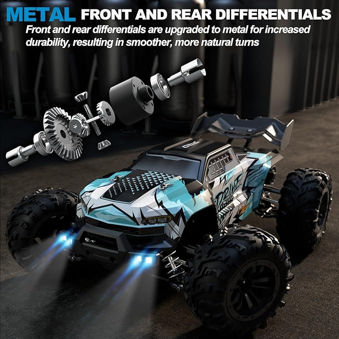 1:16 Scale Brushless RC Car - 50+ MPH High Speed All Terrain Off-Road Monster Truck for Adults &amp Teens 14+ | 2.4GHz 2X LiPo Batteries RTR | Hobby Grade Remote Control Vehicle
