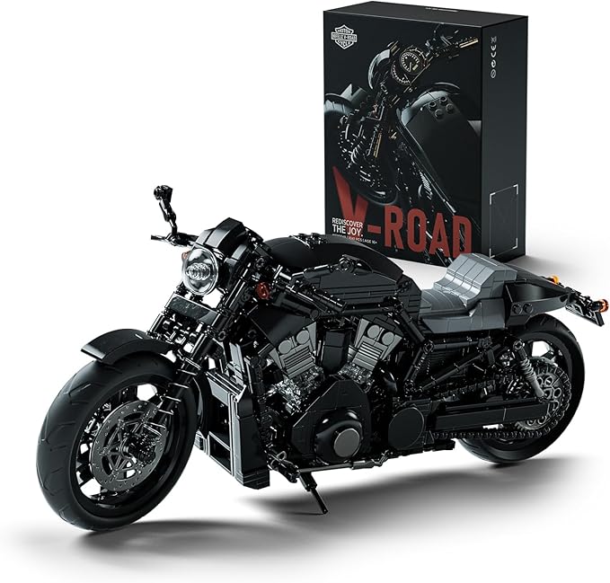 Nifeliz V-Road Motorcycle Model Set for Adults Street Muscle Bike Building Set with Realistic Details Functional Bike Model for Collectors Gift for Motorcycle Lovers (1041 PCS NF10348)