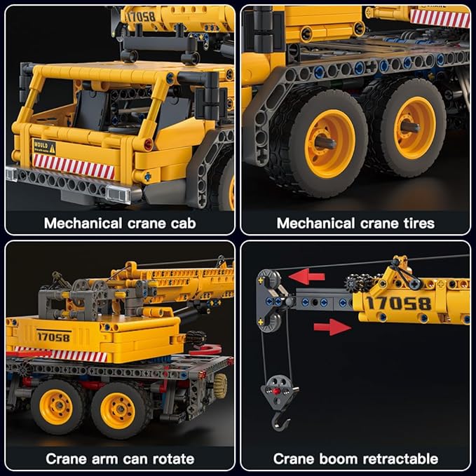 Mould King Heavy Construction Vehicles Mobile Crane Truck Building Toys 17058 Crane Building Set Construction Toys for Adults and Kids 8+(997PCS)