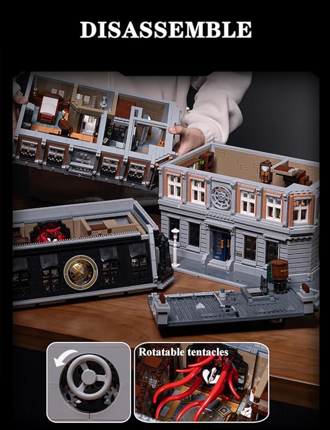 New York Sanctorum Sanctums Architecture Modular Bulding Set with Light Movie Themed Scenes Building Sets Collectible or Home Office Display Ideas Gift for Adult and Film Fans（6619pcs）