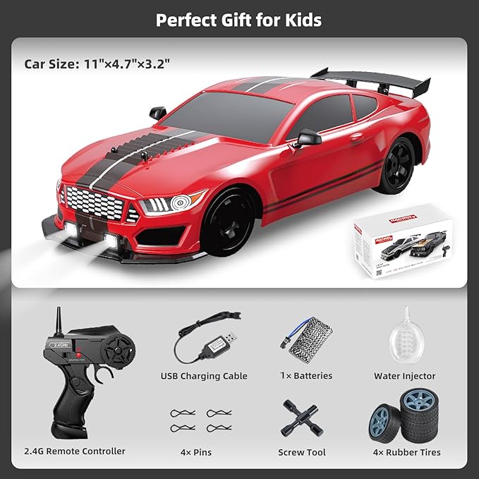 RC Drift Car Drifting RC Car 2.4GHz 1:16 RC Cars 4WD High Speed Remote Control Cars with LED Lights Rechargeable Battery Racing Sport Toy Vehicle for Adults Boys Kids