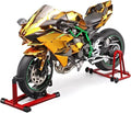 HTLNUZD 1/6 Scale H2R Alloy Diecast Motorcycle with Sound &amp Light Features High Gloss Spray Finish Rubber Tires Premium Collectible Gift (Gold H2R)
