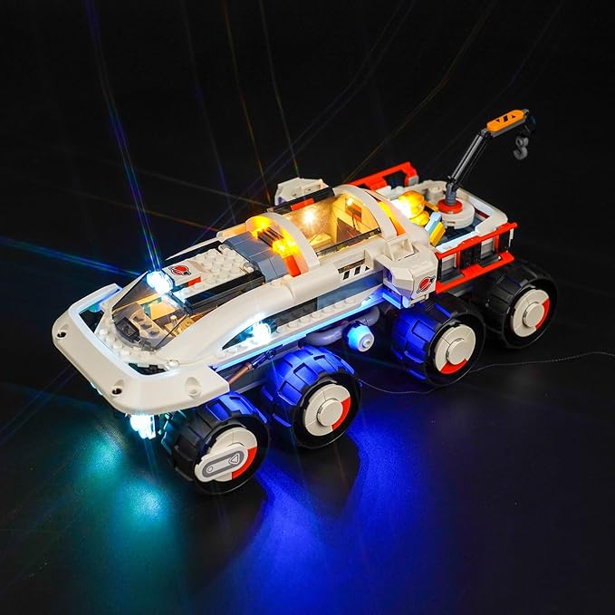 Upgraded Led Light Kit for Lego Command Rover and Crane Loader Outer Space Building Set Remote Control Version Compatible with Lego 60432 (Model Not Included)