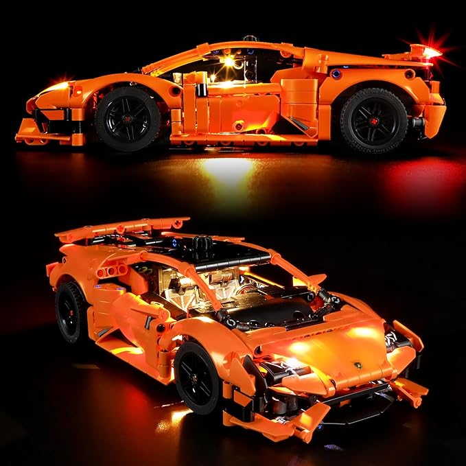 BRIKSMAX Led Lighting Kit for Lego-42196 Lamborghini Huracán Tecnica Orange - Compatible with Lego Technic Building Set- Not Include Lego Set