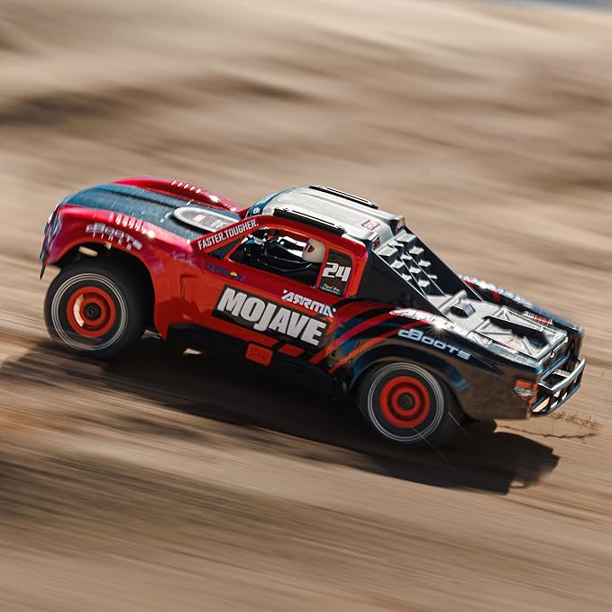 ARRMA RC Truck Mojave GROM 4x4 SMART Small Scale Desert Truck RTR (with Battery and Charger Included) Red/Black ARA2104T1