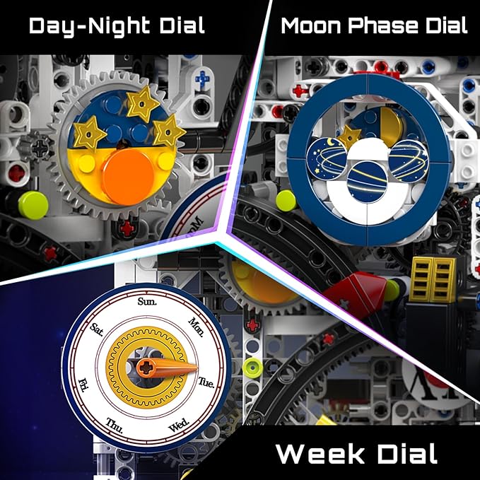 Mould King Cyberpunk Clock Building Set 3181+ Pcs Building Blocks Kits That Run with Chiming Bird &amp 4 Dials Electric Alarm Clock Model Kit with Motor Collectible Building Toys for Adults and Te