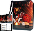 Sports Card Binder 900 Pockets Trading Card Binder with 50 Sleeves Fits 900 Sport Cards Sports Card Holder Binder with Zipper Soccer Football Baseball Basketball Hockey Card Gifts Collection Storage