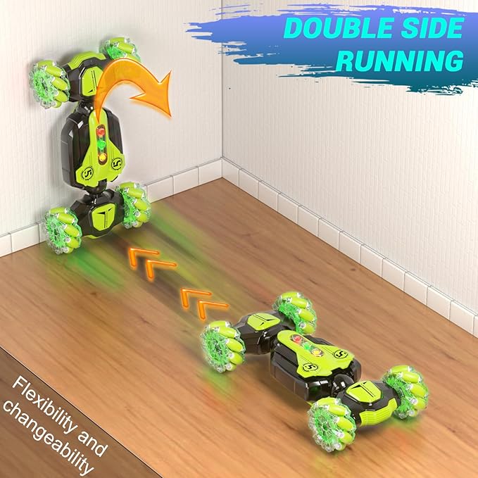 Gesture Sensing Remote Control Stunt Car - Boys Toys Age 6-8-12 4WD Hand Controlled RC Twist Car with Light &amp Music Cool Birthday Presents and Ideas Gifts for Kids Age 3 4 5 6 7 9 10 11 12 Years