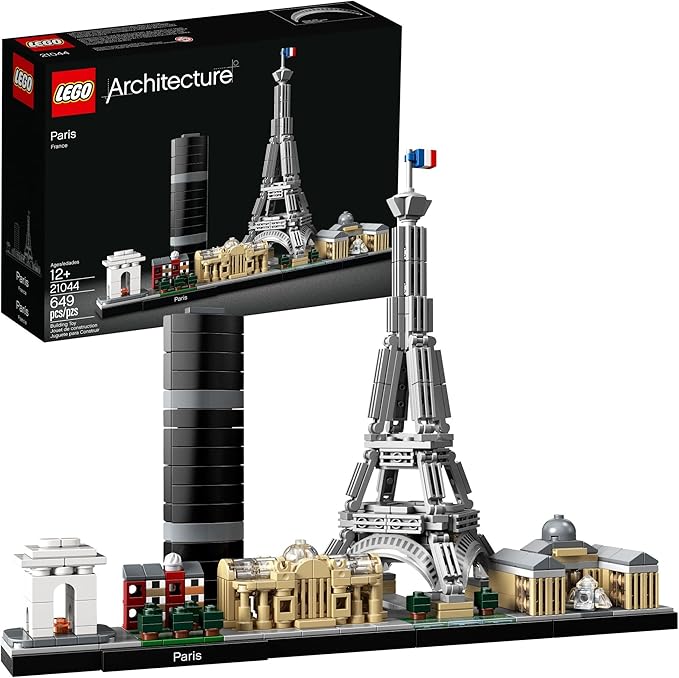 LEGO Architecture Paris Model Building Set - Detailed Display Building Block Set for Kids Boys and Girls Ages 12+ - Unique Gift for Travel &amp Architecture Enthusiasts - 21044